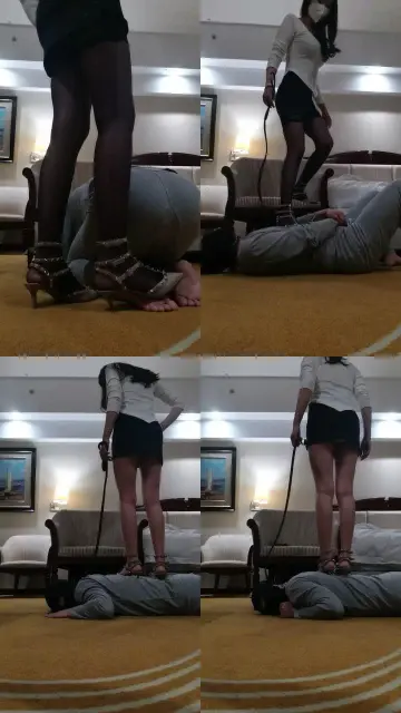 【梓晨】御姐高跟黑丝全体重踩踏/人肉坐垫