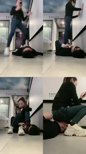 【魅儿】小白鞋全体重踩踏狗