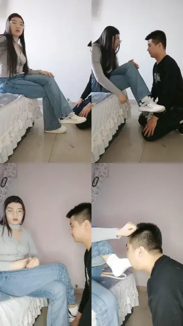 【诺诺子】耳光抽到脸变形/小白鞋踩踏/白袜脚深喉