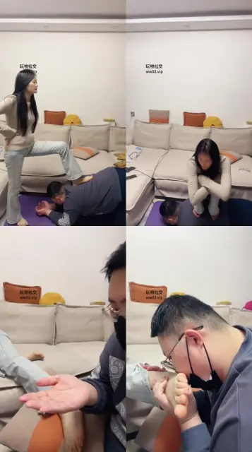 【埋汰】转胯狗爬/裸足踩虐舔