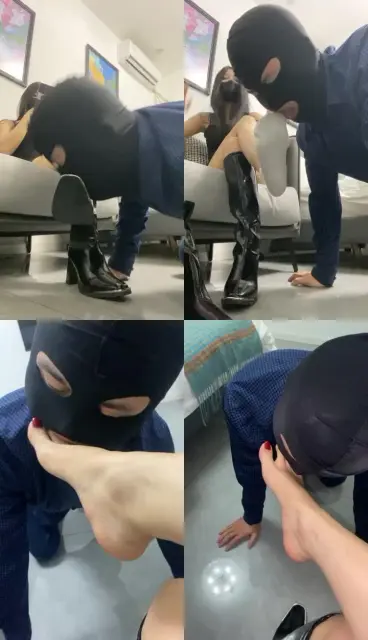 【甜一】清理脏长靴/碾压狗爪/闻舔原味白袜