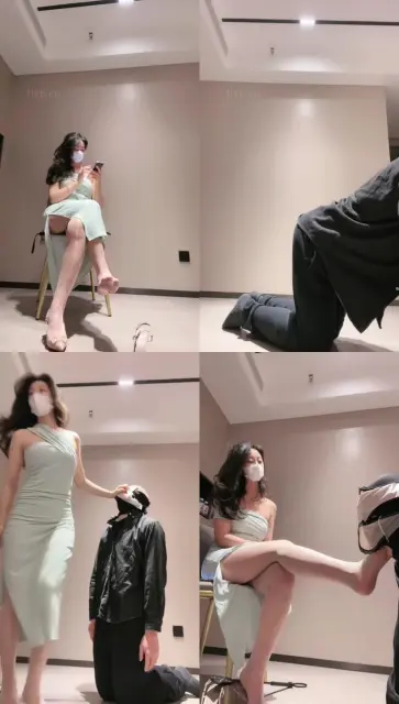 【禾未】长腿模特S-内裤套头/腿绞/鞭打/虐乳/脚插嘴