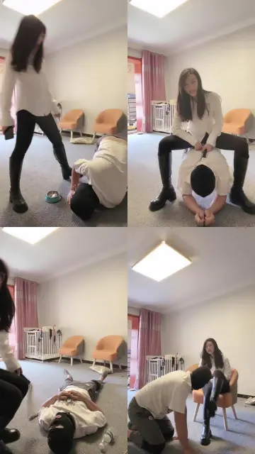 【蜜雪】骑马转胯遛狗/狗盆喂食/踩踏鞭打