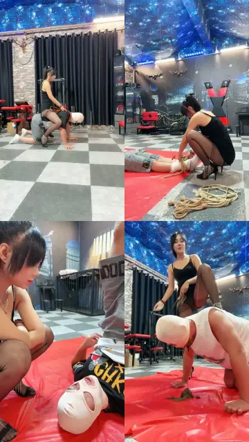 【红焱】黑丝高跟插嘴/骑马转胯/捆绑踩踏