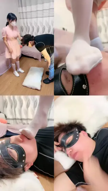 【娇娇】小白鞋白丝踩狗/耳光/喂口水/吃袜