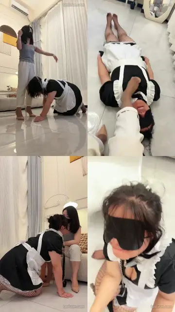 【辣姐】狗链遛女仆/清理脏鞋底/插嘴/骑马掐脖