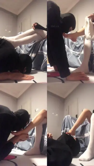 【甜恬】原味白棉袜+裸足诱惑发骚奴