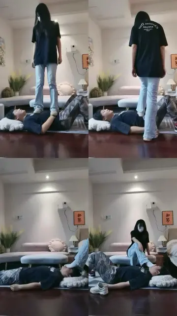 【酒酿丸子】艺校女神运动鞋白袜全体重踩踏