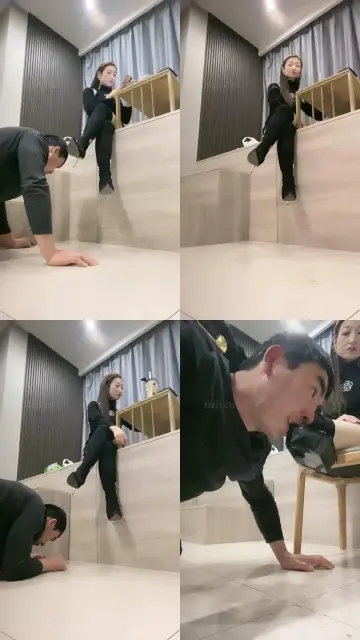 【魅儿】跪爬狗伺候主人用餐