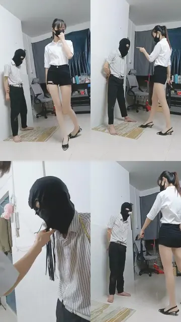 【美娜格格】身高差-长腿S袜子塞嘴暴力虐打