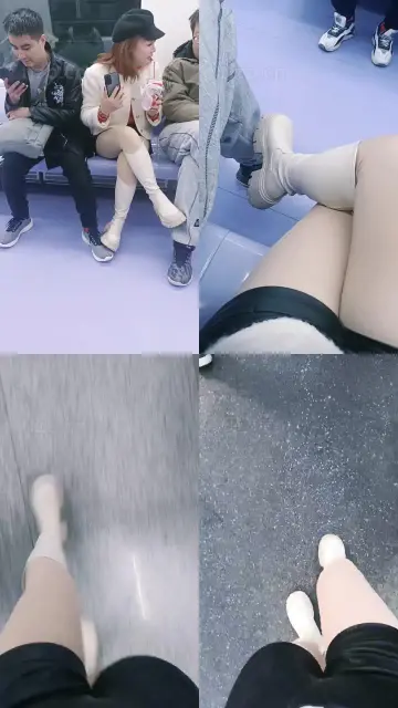 【乐爷】地铁上长靴戏耍路人