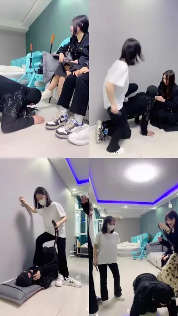 【精神小妹】群调-学生主暴力踢踹/全体重踩踏/转胯喝圣水