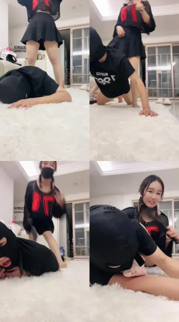 【安琦】肉丝全体重踩踏/嘴叼高跟