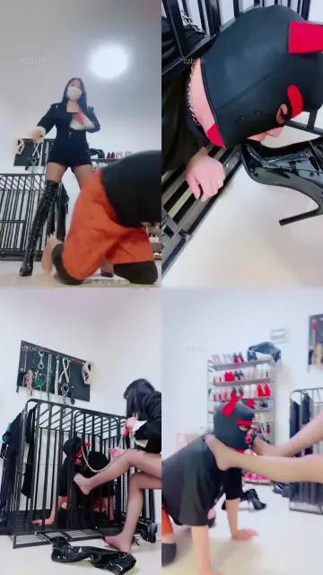 【甜心教主】圈养犬化-高跟皮靴遛狗