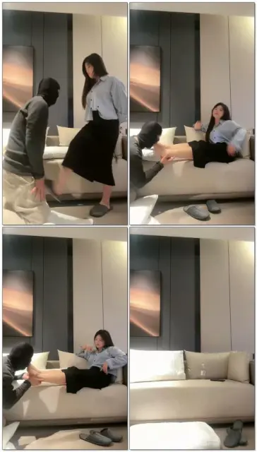 【子熙大人】玩死贱货舔脚＋耳光全体重踩脸留下脚印