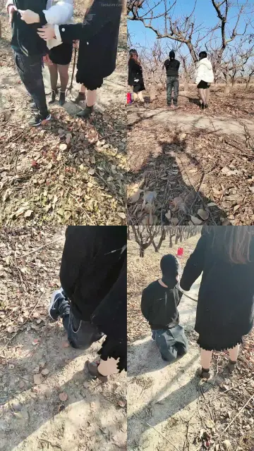 【沐颜s】双女主户外捆绑窒息遛狗