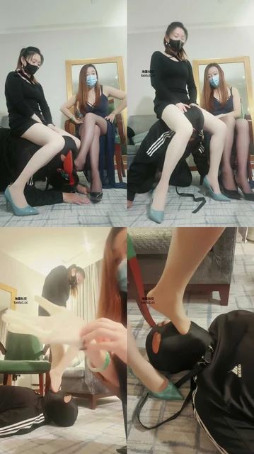 【咩祖】双S姐妹花-高跟丝袜插嘴踩踏