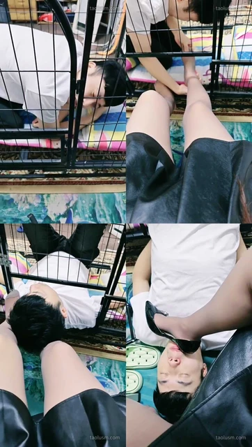 【西安欣】狗笼囚禁/丝袜玉足闻舔/臭脚捂脸