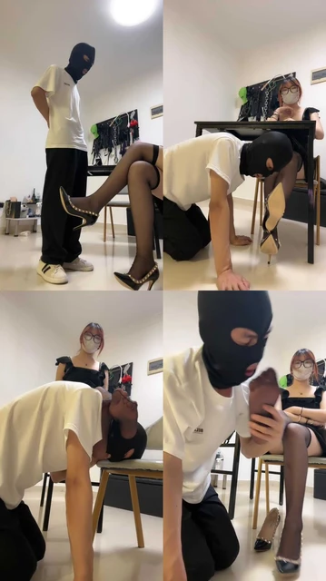 【雯雯】铆钉高跟黑丝虐-转胯狗爬/碾压狗头/插嘴