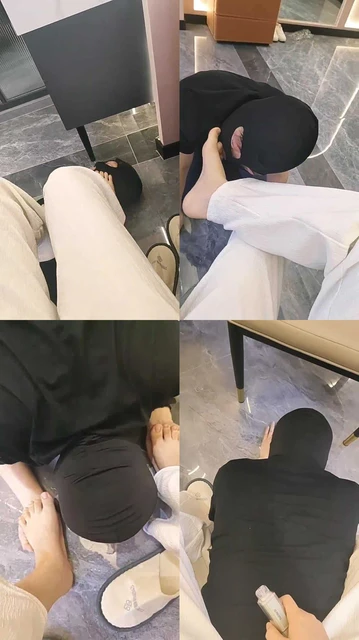 【如意】下跪求主人的脏鞋原味jio/嘴洗白袜