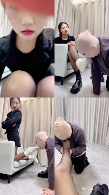 【大一诗诗】短靴黑丝白袜-虐废绿帽奴