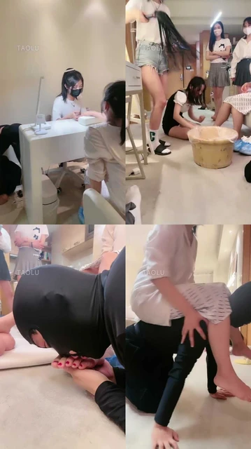 【茶茶】美甲店家奴给顾客按摩/喝洗脚水/深喉