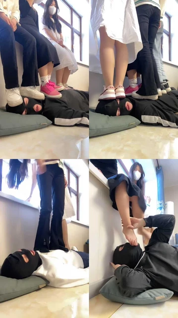 【精神小妹】多素人学生-脏鞋原味袜全体重踩-气味辱