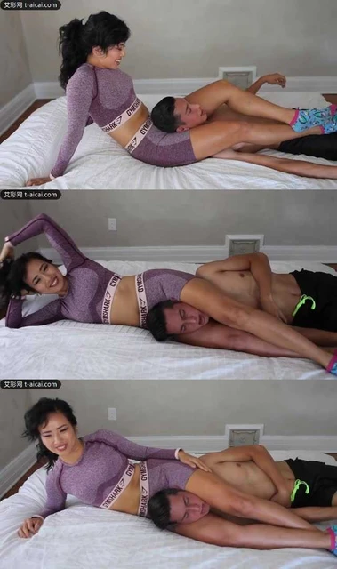 【欧美女王】高傲亚裔女王大笑着绞杀白种贱狗！虐玩白狗就是爽！