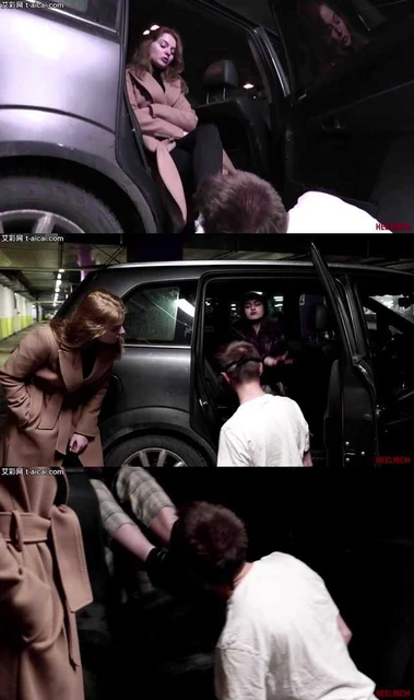 【欧美女王】15cm-跪在地下停车场用舌头给两个富家女擦鞋底脏泥！擦完被踢开