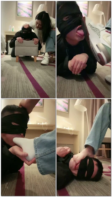 【乔伊S】白棉袜爆踹裸促足爆踹白棉袜堵嘴