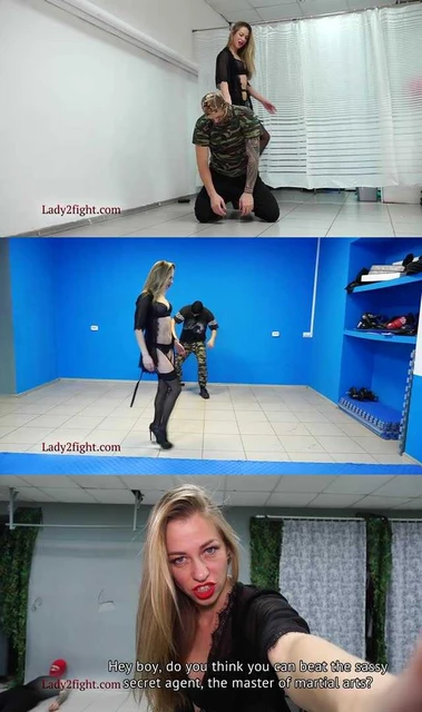 【欧美女王】（重磅）lora女王重磅大片，性感睡衣高跟踢打fbi 第二部