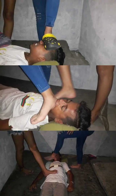 【欧美女王】【欧洲精选】两女孩踩玩小男生