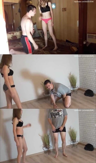 【欧美女王】被18岁少女踢裆折磨欺侮贱狗大叔痛并快乐着踢跪了就给小女神舔脚