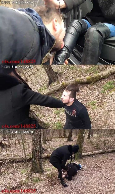 【欧美女王】户外跪车底下舔女王15cm高跟皮靴脏鞋底！