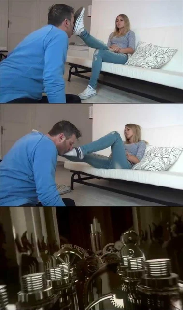 【欧美女王】闻舔Gabriella女神帆布鞋里的新鲜臭棉袜脚!舔干净鞋底才能舔!