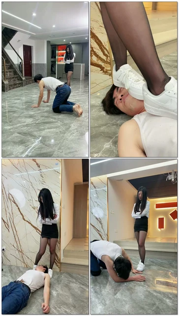 【麋鹿银儿】爆踹头踩脸耳光浓痰制服S