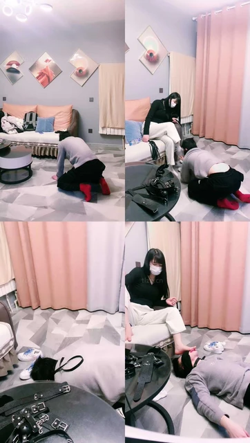 【大小姐S】牵狗链/跪舔脏鞋白袜/强制闻鞋