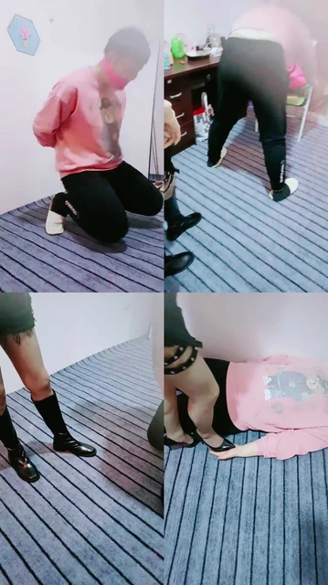 【BiBi团】皮靴暴力踢裆捆绑狗/高跟鞋踩踏/耳光