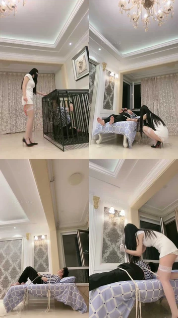 【桃幼幼】囚禁狗笼/舔高跟白丝/强制灌圣水