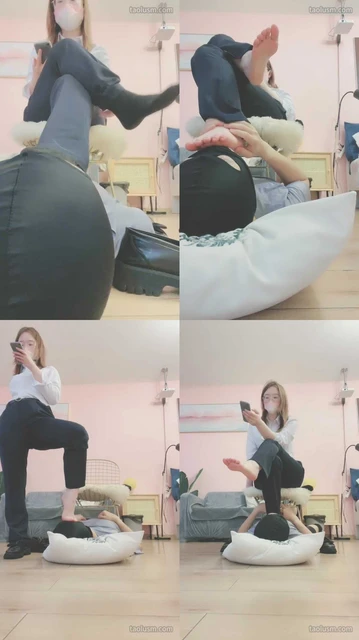 【甜音】沉浸式-舔原味裸足黑棉袜