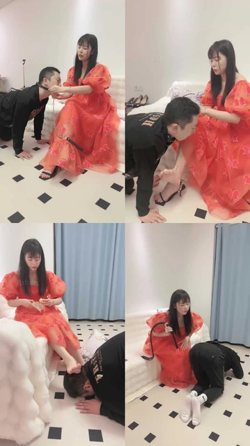 【猫咪大大】狗链拴住遛狗/骑马鞭打/清理脏鞋底/舔地板/圣水内裤