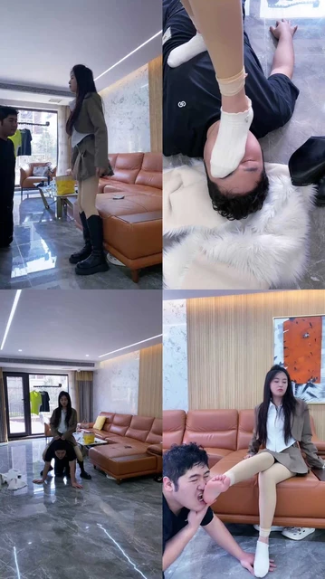 【麋鹿银儿】皮靴少女暴力踢裆耳光/跳踩脖/骑夹揪耳朵/深喉