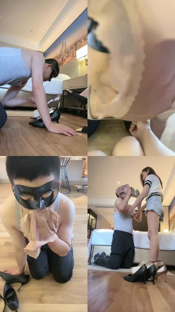 【魅儿S】闻臭鞋窝/舔原味内裤/内裤套头/虐乳