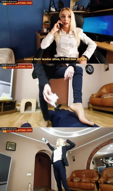 【欧美女王】剧情-虐待狂女杀手把杀死的人做成脚垫!杀死敌方老大后脱丝袜扔脸上