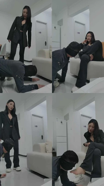 【文文文文】素人小姐姐-小白鞋踩踏/清理脏鞋/嘴喂食