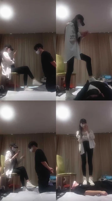 【羽唯姐姐】高帮帆布鞋踩踏踢裆/耳光舔裸足