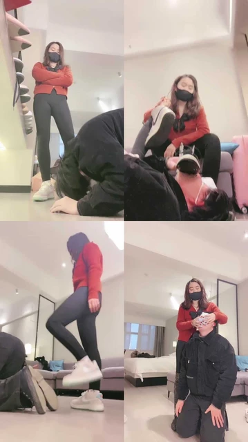 【小劳拉】强制家奴舔脏鞋/袜子窒息诱惑