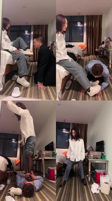 【术术】素人库里丝暴力虐-全体重踩跺/虐乳腿绞