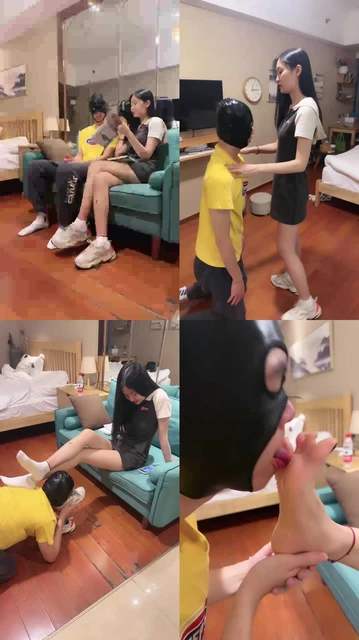 【艾莉】剧情-学妹教训学长-白鞋踩踏/骑马腿绞窒息/喂口水