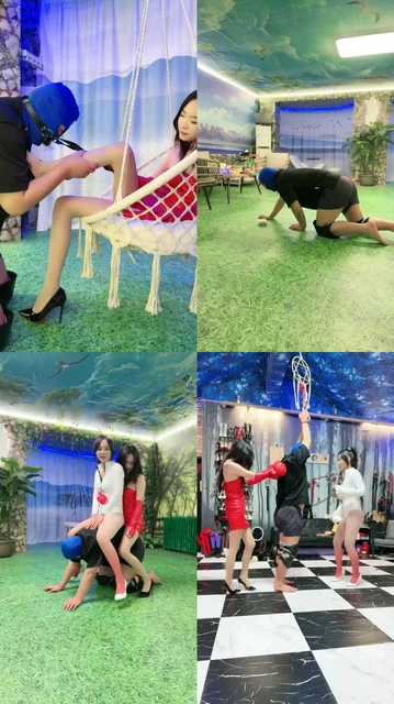 【红焱】双S-红高跟诱惑/狗链遛狗/抽耳光/喂咀嚼物/吊绑鞭打骑马